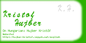kristof hujber business card