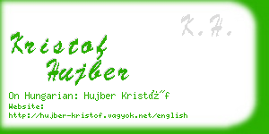 kristof hujber business card